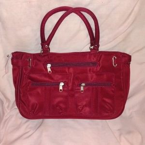 6 Pocket Microfiber Handbag